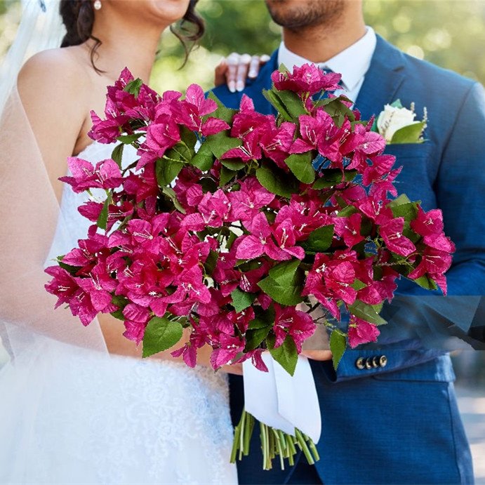 bridal bouquet with bouginvillea