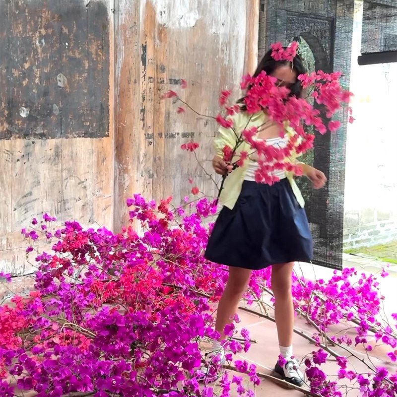 florist with artificial bougainvillea