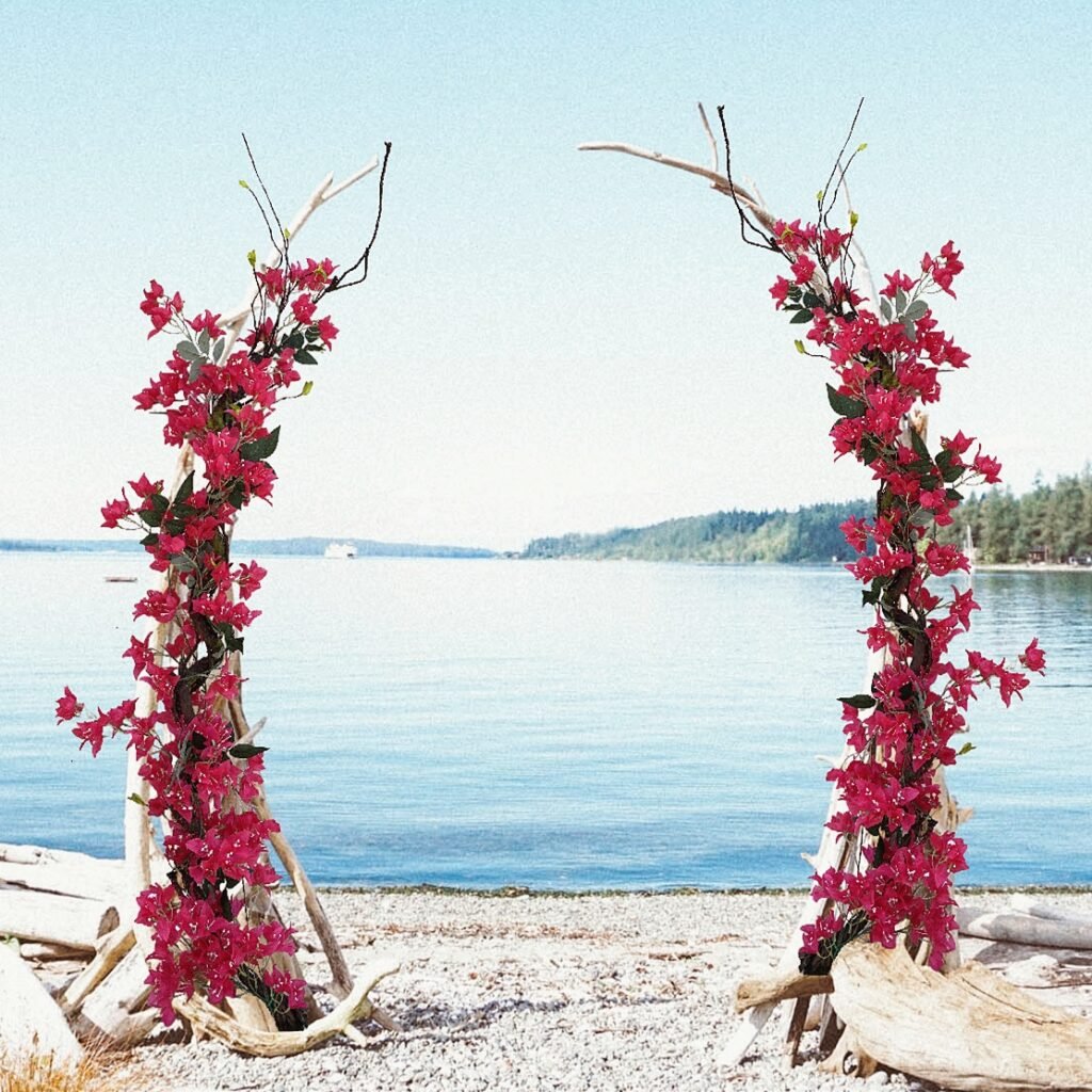 wedding with faux bougainviilea